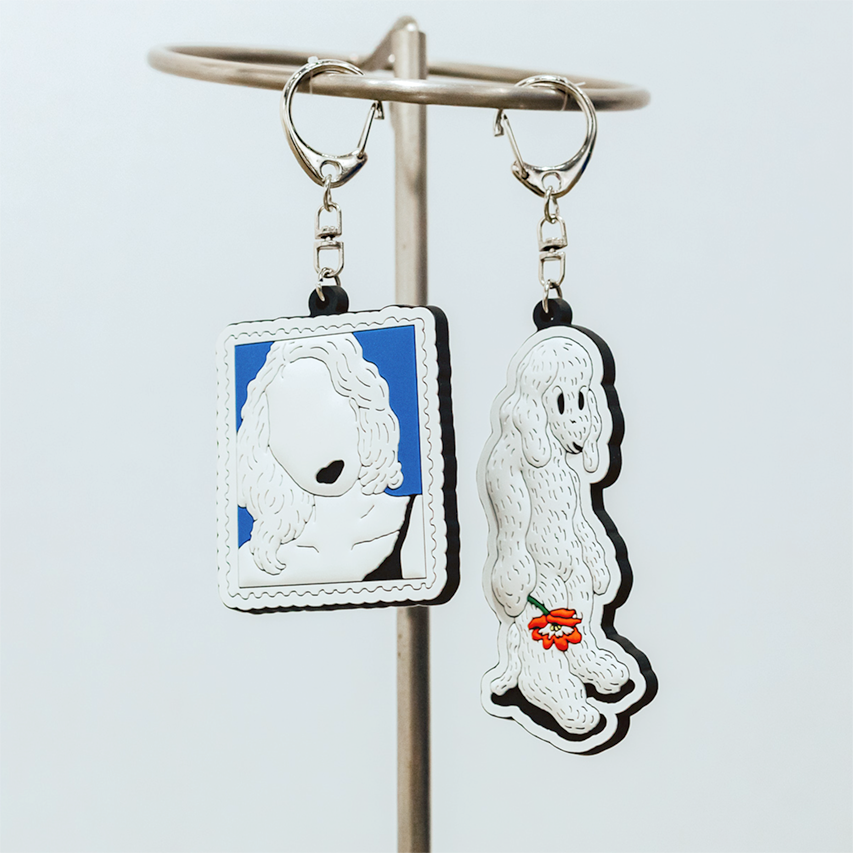 AUTO MOAI Rubber Keychain