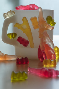 Gummy bears on a mug